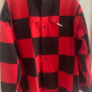 Maury Tate’s Men’s Western Checkered Button Long Sleeve shirt Size L Mo Betta